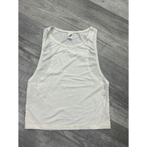 Parade Womens Cropped Muscle Tank Top‎ Off White Cream Sleeveless Size M
